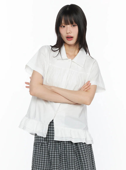 frill-flare-collar-blouse-iy525
