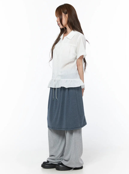 casual-striped-skirt-pants-cy529