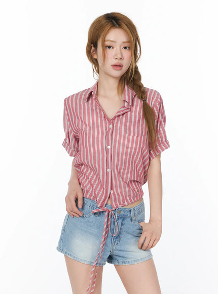 striped-tie-front-short-sleeve-shirt-cy505