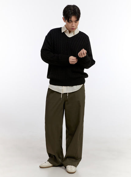 mens-cable-knit-v-neck-sweater-if528