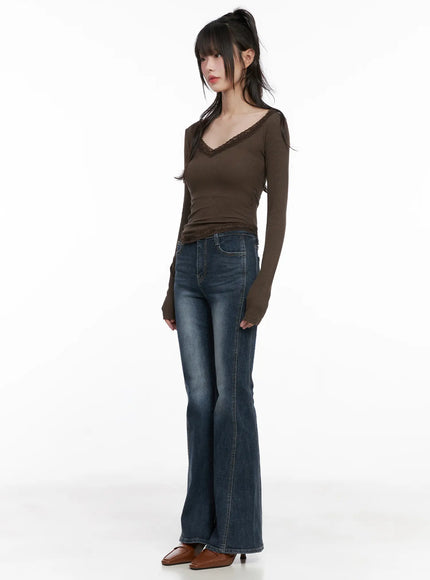 slim-ribbed-lace-trim-top-cg519