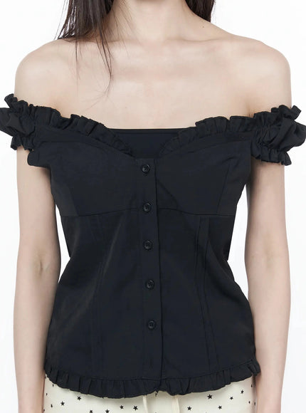 ruffled-off-shoulder-short-sleeve-blouse-iu512