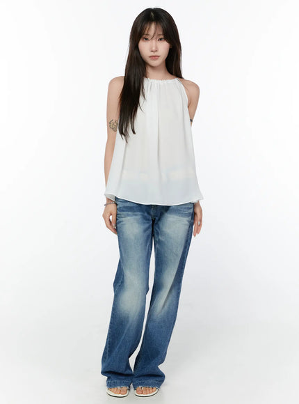 shirred-chain-halter-blouse-cy514