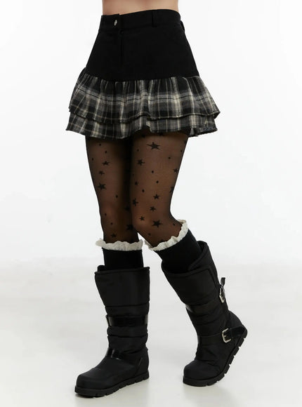 plaid-tiered-mini-skirt-id525