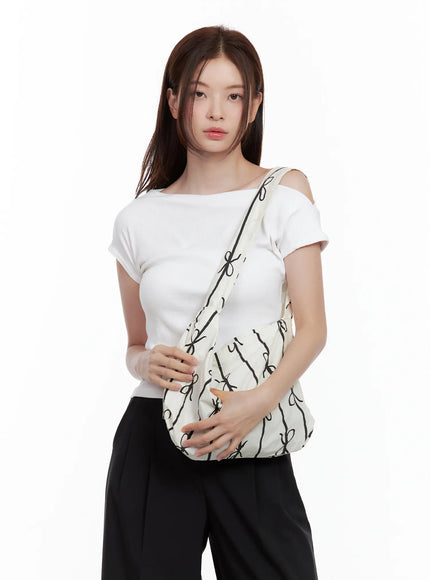 casual-striped-ribbon-shoulder-bag