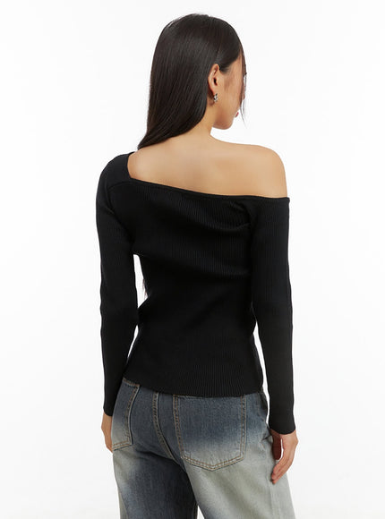 one-shoulder-buttoned-slim-cardigan-is402