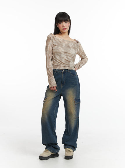 denim-high-waist-wide-leg-pocket-cargo-jeans-ij411