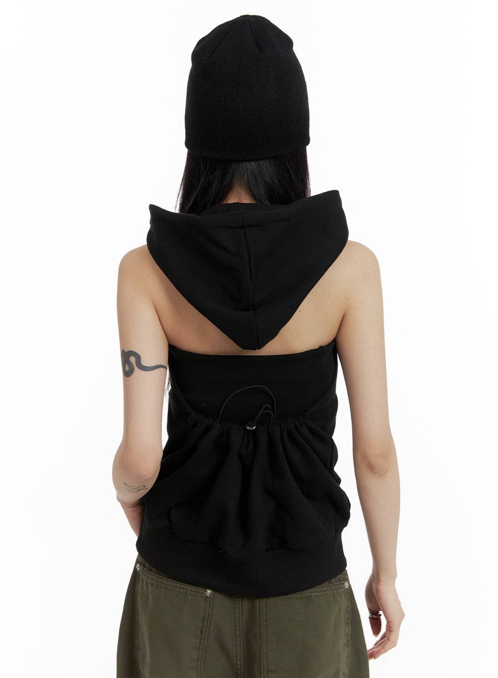 dark-grunge-back-tie-hooded-sleeveless-top-cf428