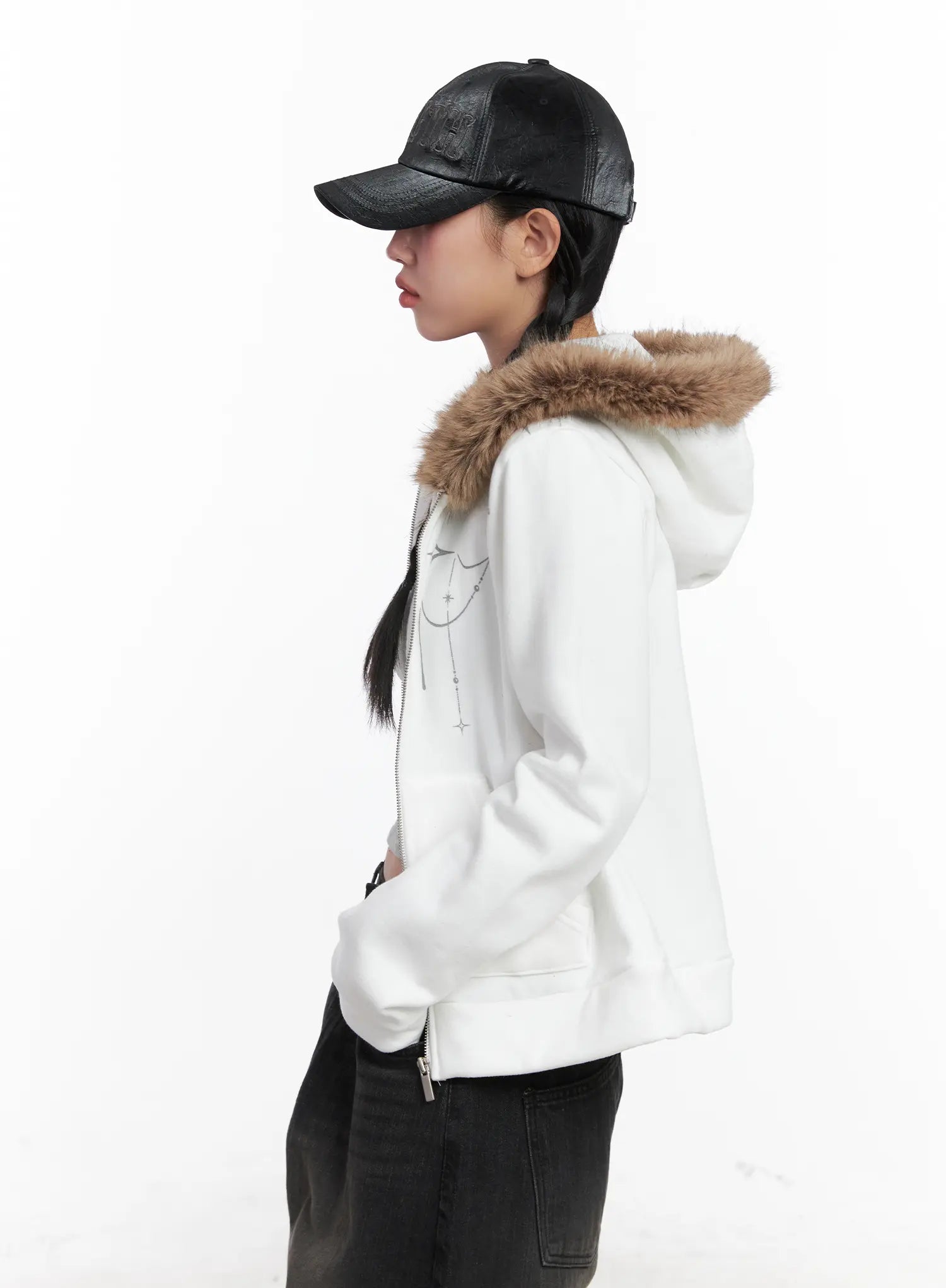 faux-fur-trim-cropped-hoodie-cn528