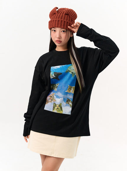 kitty-graphic-print-long-sleeve-top-io317