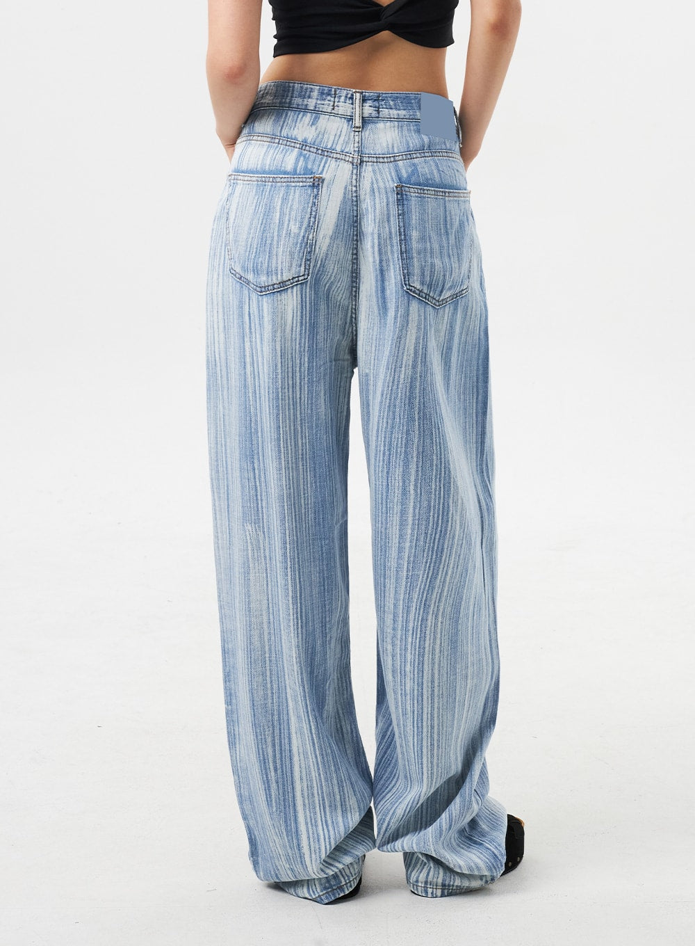 striped baggy jeans