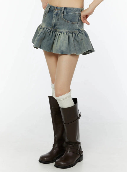 frill-hem-denim-mini-skirt-cu515