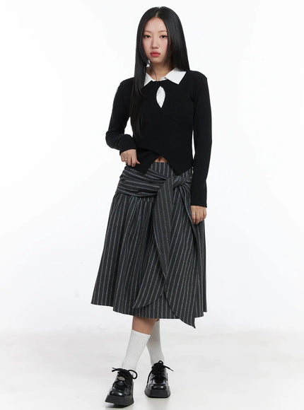 stripe-wrap-midi-skirt-cd529