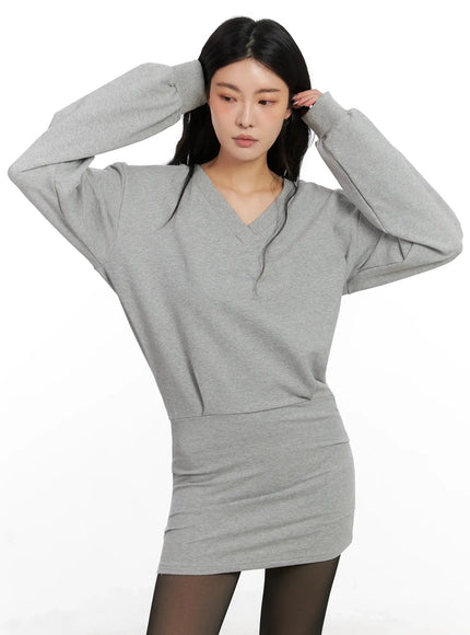 v-neck-sweatshirt-mini-dress-in528