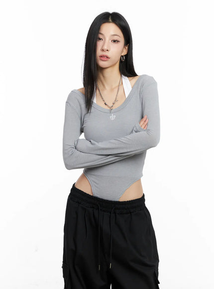 grey-long-sleeve-bodysuit-cc1109