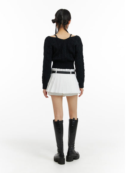 mid-waist-pleated-mini-skirt-with-belt-cf420