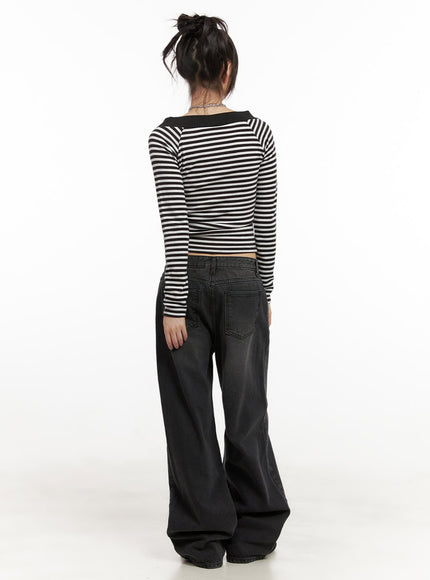 striped-v-neck-cropped-sweater-cj506