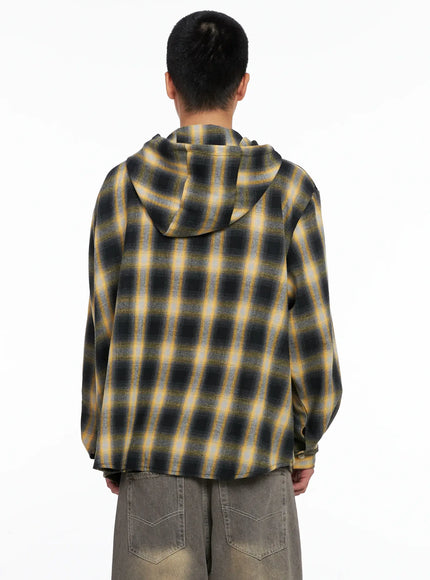 mens-plaid-flannel-hooded-shirt-ig529