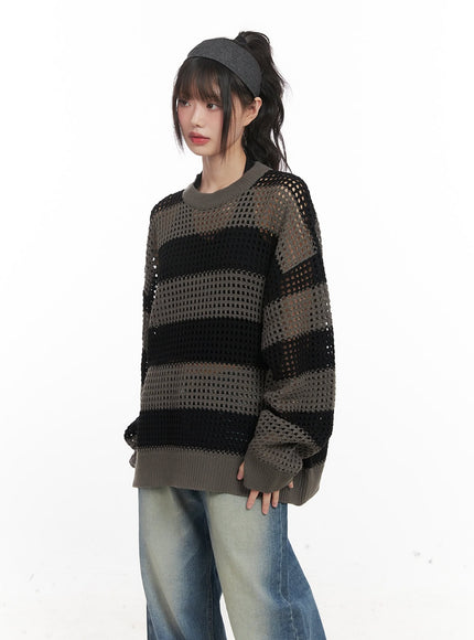 chic-striped-mesh-sweater-cj524