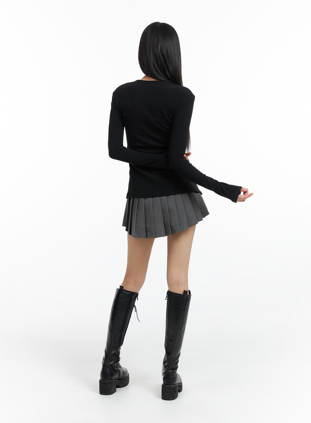 solid-pleated-mini-skirt-cf420