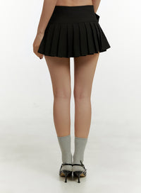 belted-pleated-mini-skirt-cy408