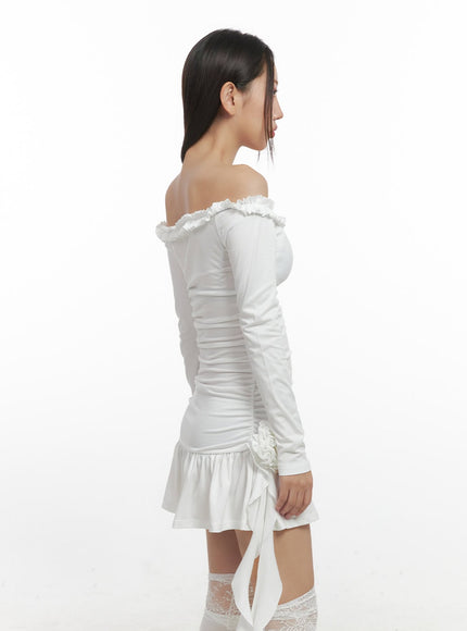 frill-ruffle-off-shoulder-mini-dress-cn419