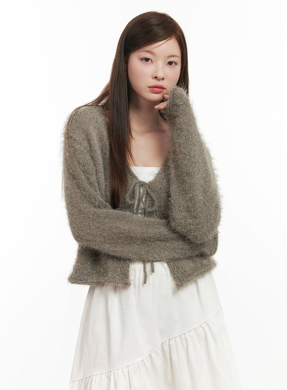 fuzzy-ribbon-tie-cardigan-ij527