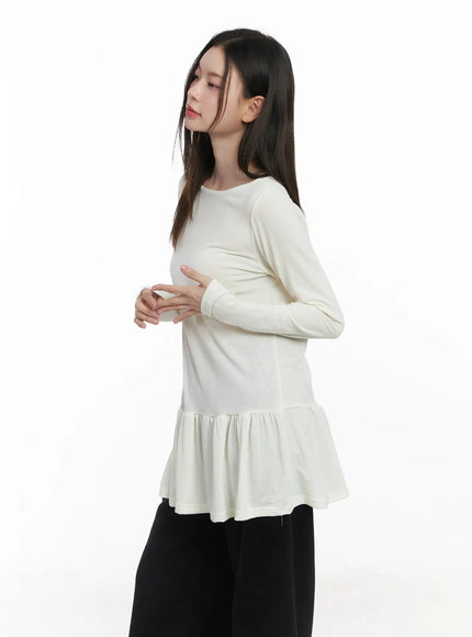ruffle-hem-loose-long-sleeve-top-cj506