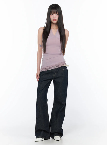 v-neck-halter-lace-trim-top-ca529