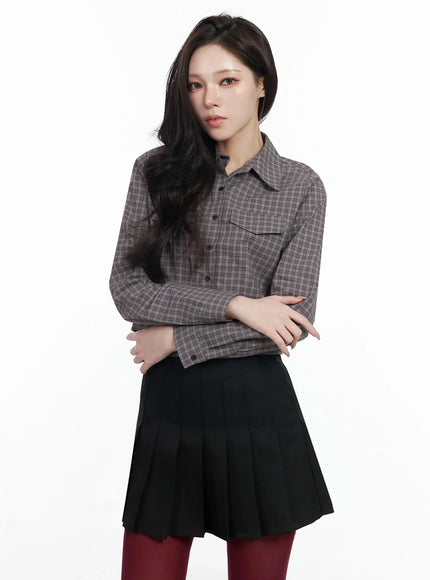 checkered-crop-shirt-ij528