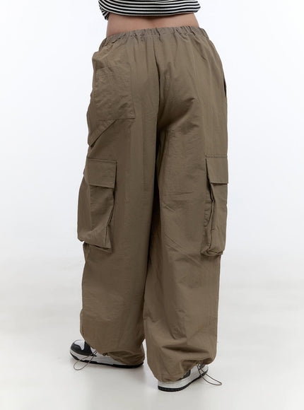 Nylon Wide Fit Cargo Pants CL424