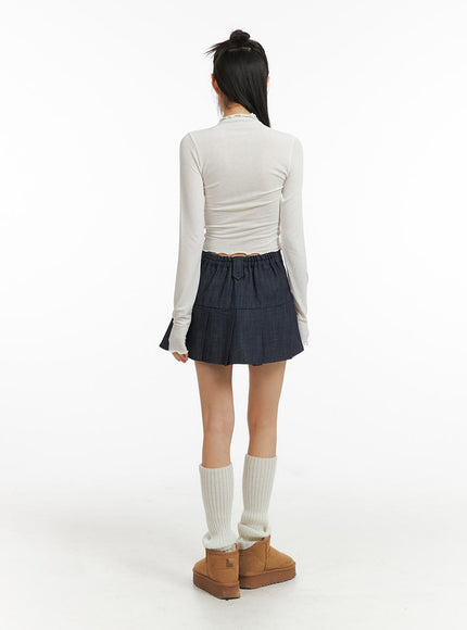 pleated-denim-mini-skirt-cj415