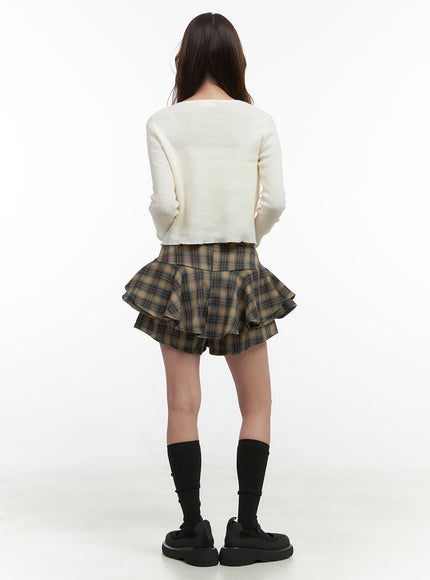 checkered-ruffle-mini-skirt-oo421