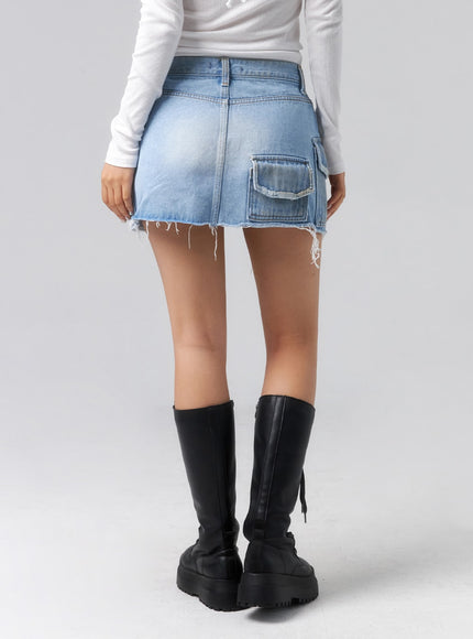 pocket-denim-mini-skirt-cl320