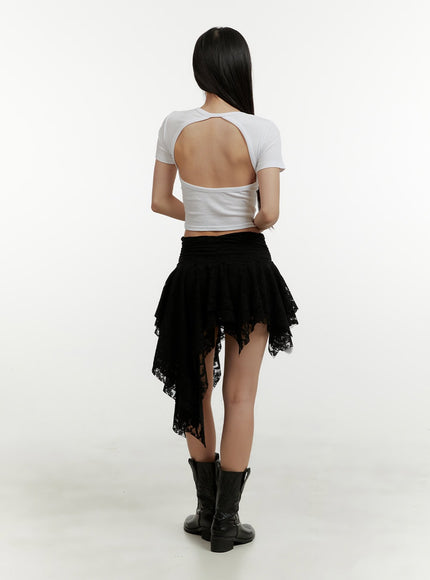 lace-ruffle-asymmetrical-mini-skirt-cy408