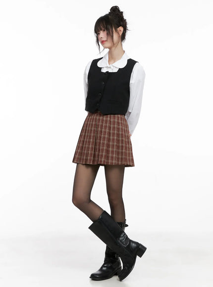 plaid-pleated-mini-skirt-cg519