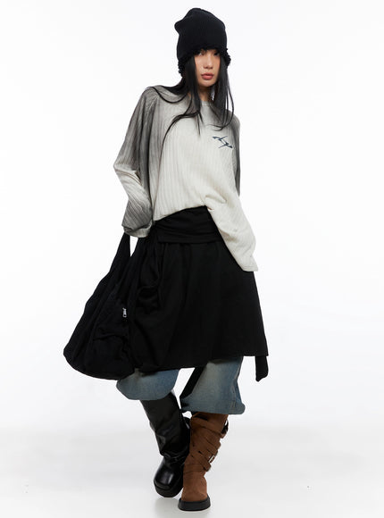 layered-shirring-asymmetrical-skirt-co517