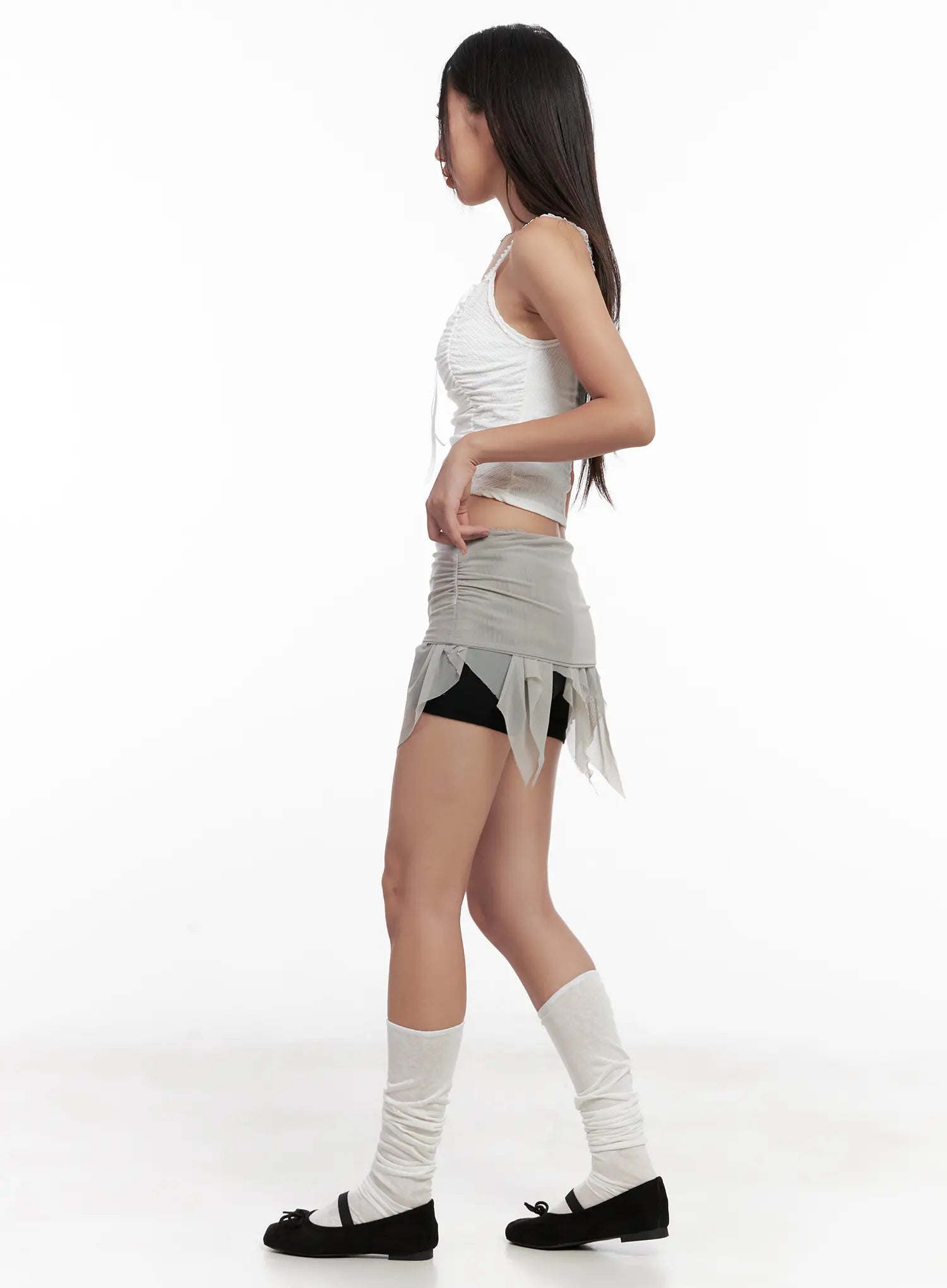 sheer-frill-asymmetric-mini-skirt-cl518