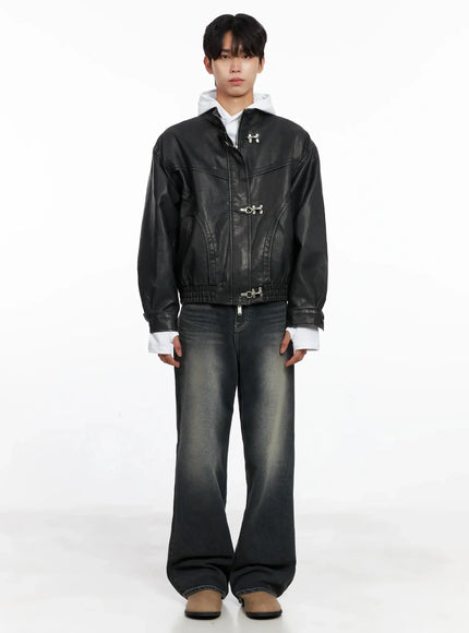 mens-faux-leather-toggle-buckle-jacket-io517