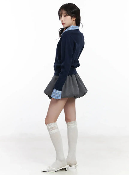 Bubble Mini Skirt CJ527 - Casual style | LEWKIN Bubble Mini Skirt CJ527 - Casual style | LEWKIN