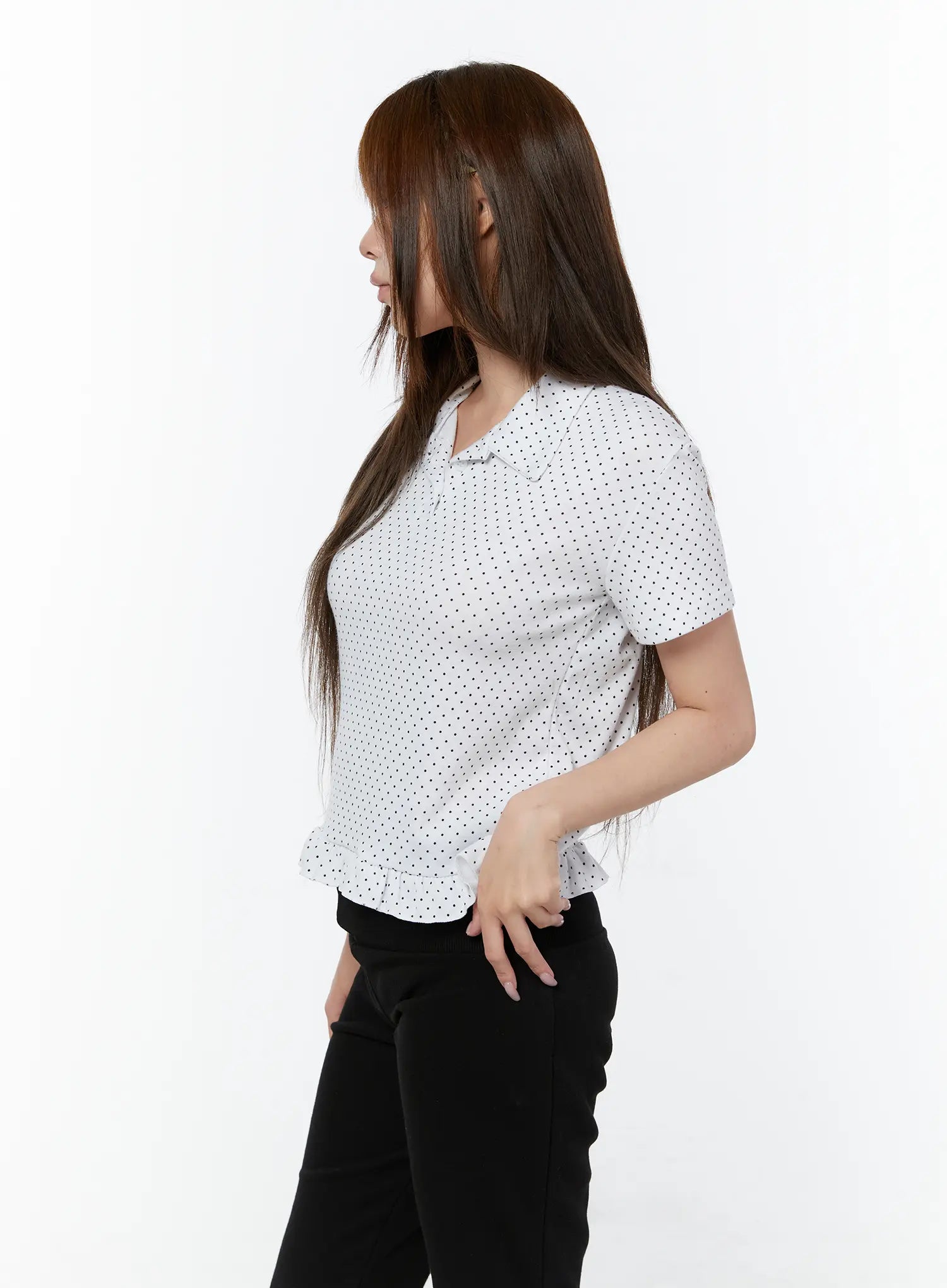 polka-dot-collar-frill-blouse-cy518