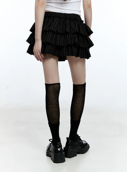 tiered-stripe-mini-skirt-cg507