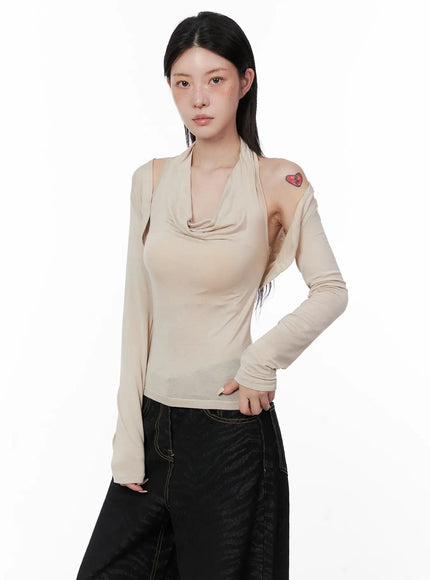 cowl-neck-top-bolero-set-is508