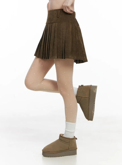 velvet-pleated-mini-skirt-cj506