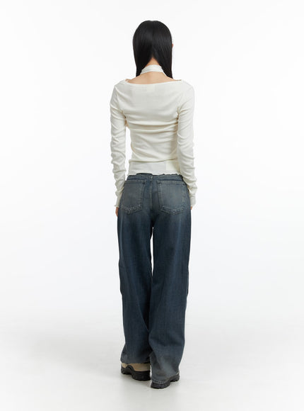boat-neck-top-with-scarf-cf408