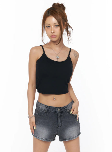 twist-back-ribbed-crop-tank-cu501 / Black
