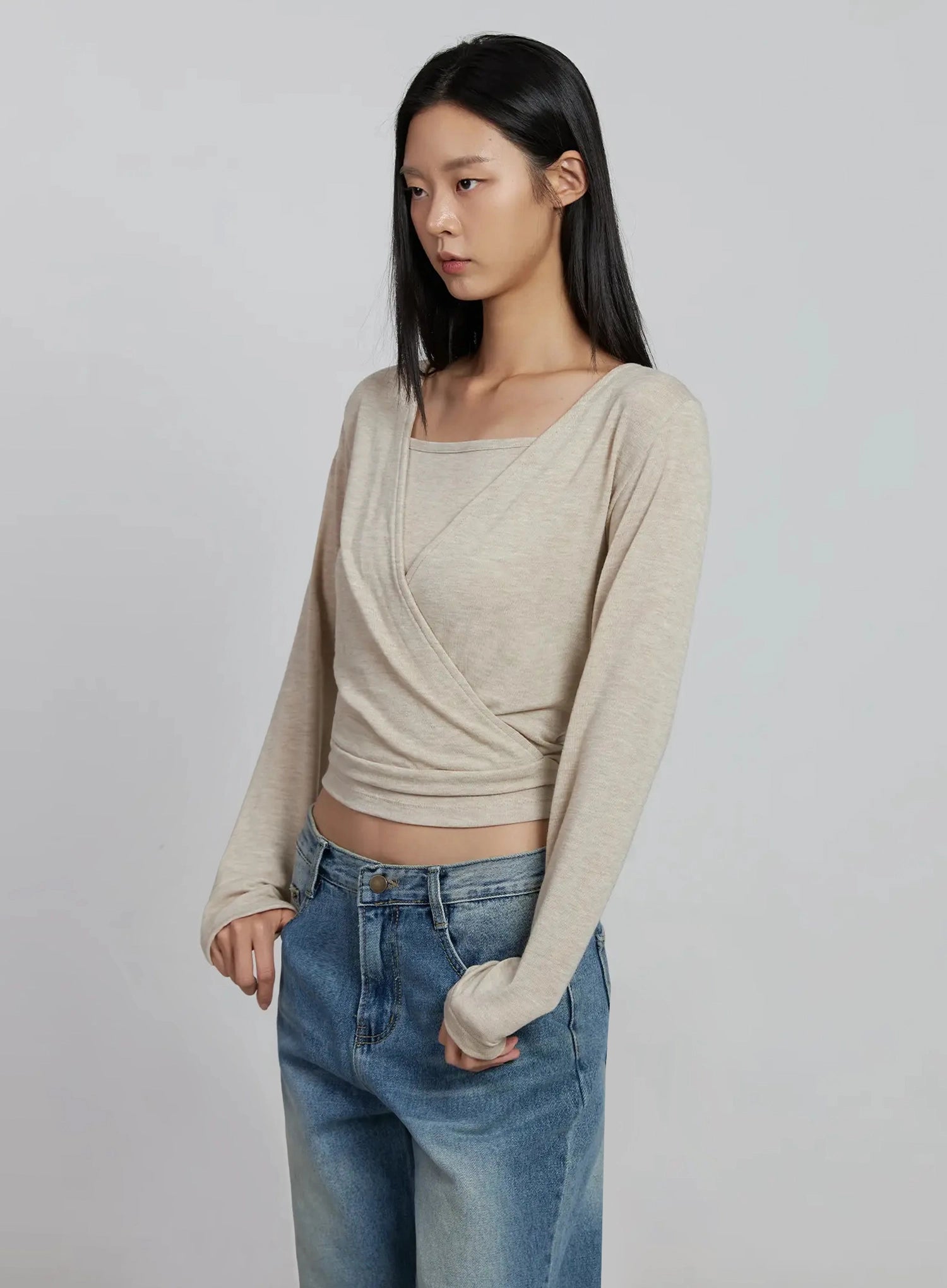 casual-wrap-v-neck-top-set-im520