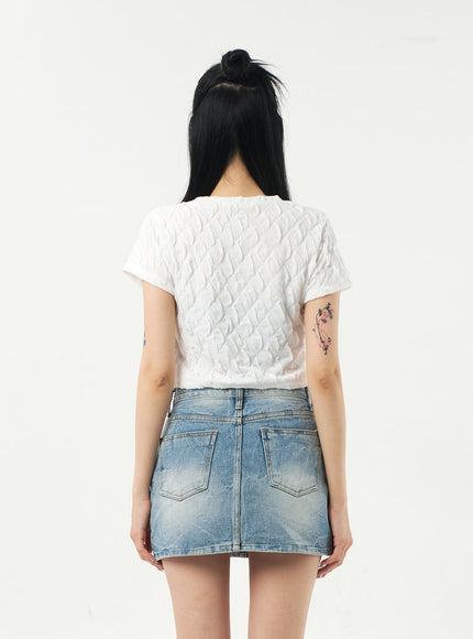 Quilted Cropped Tee CA328