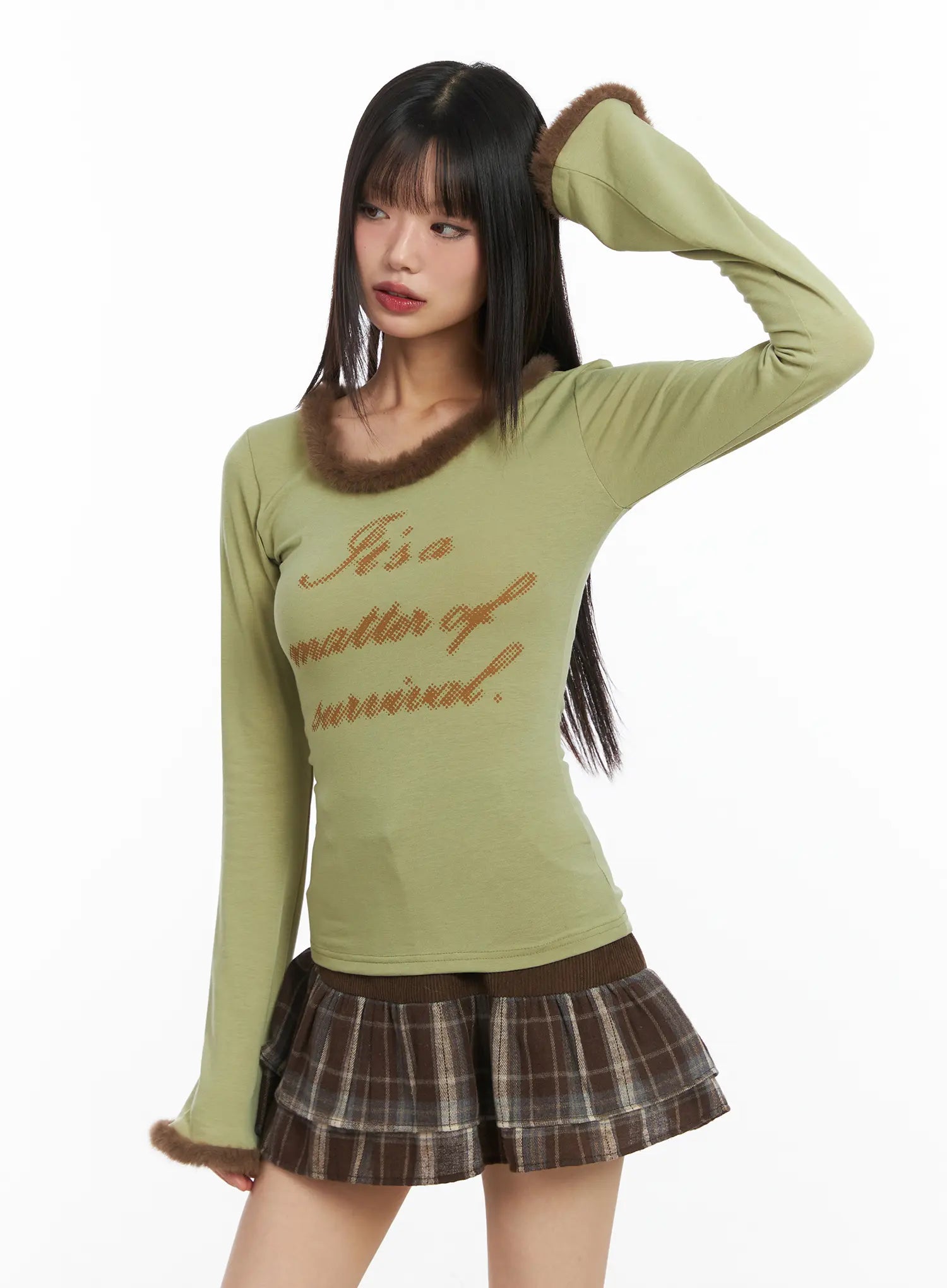 faux-fur-trim-fleece-long-sleeve-top-cd518
