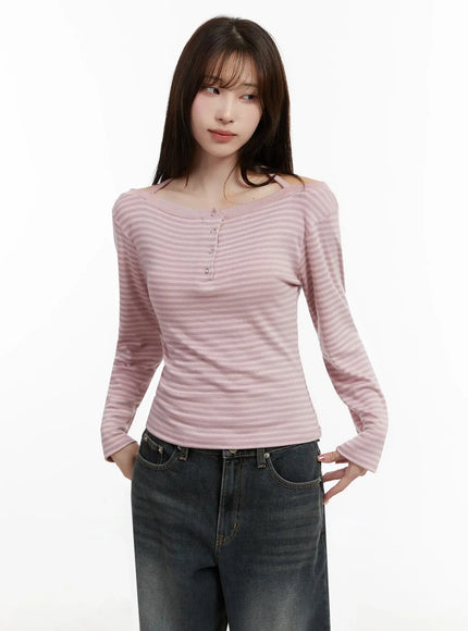 striped-halter-neck-blouse-ij521